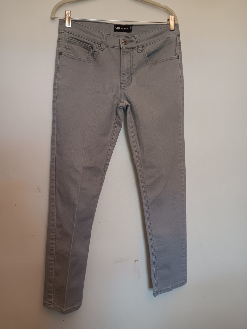 Royal Blue Men's Skinny Jeans in Light Gray